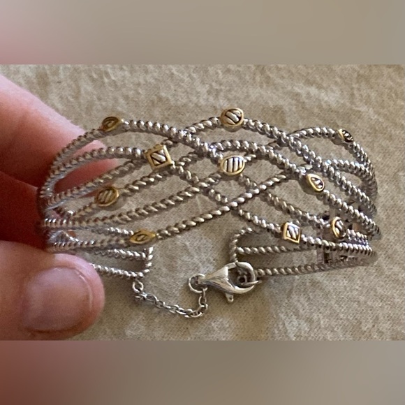 SHULA NY Sterling Silver & 14K Gold Cuff Bracelet - Picture 2 of 7